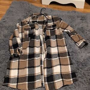 SHEIN Checkered Button-Up Jacket